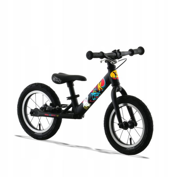 KUbikes 12" Lekki rowerek biegowy Czarny-komiks