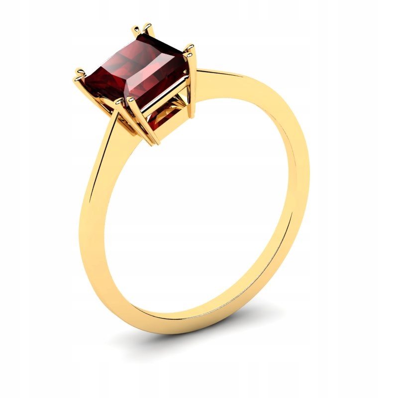 

Pierścionek Złoty Klasyczny Z Bordową Cyrkonią 6MM