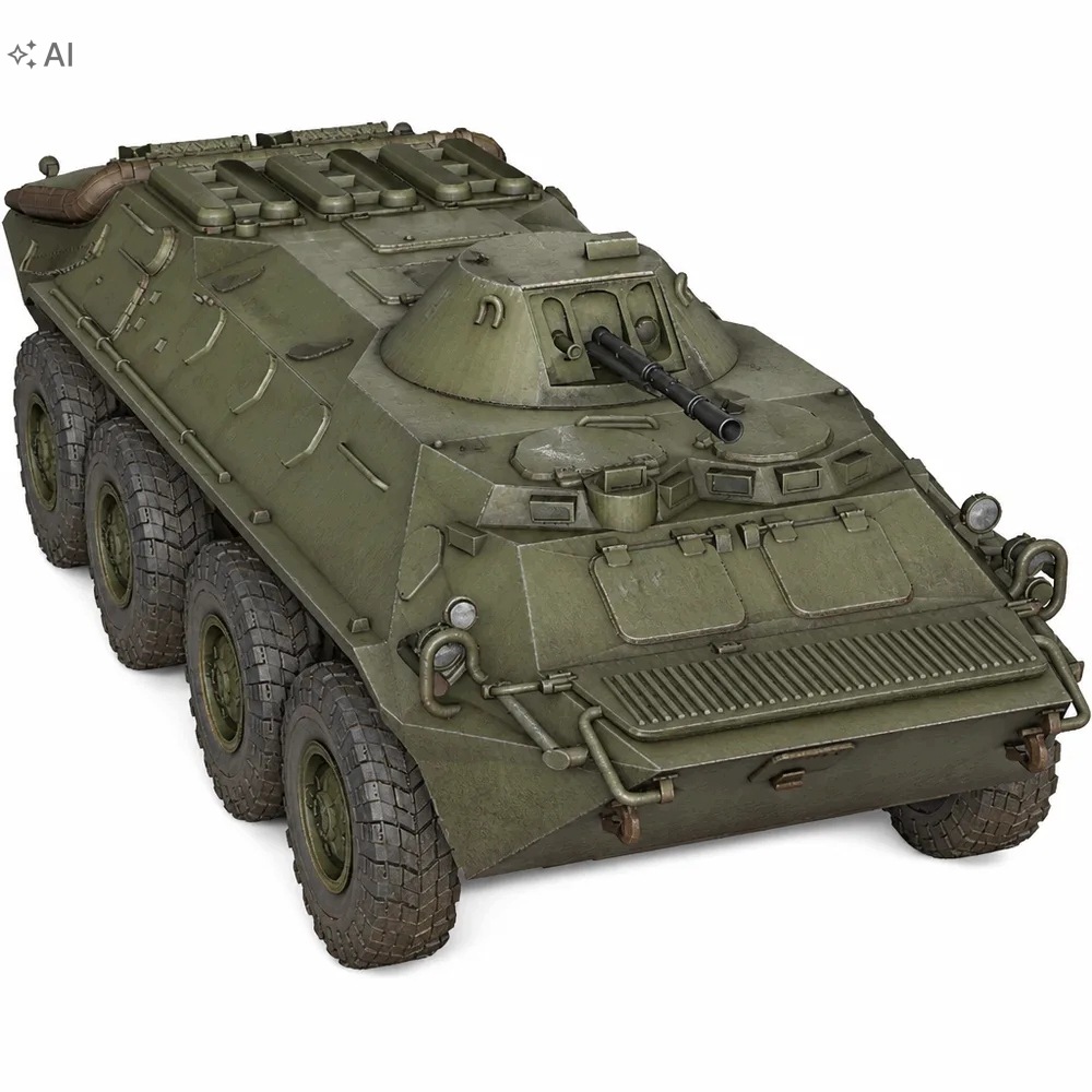 Figurka BTR-70 sovětský obrněný transportér studená válka Měřítko 1:56