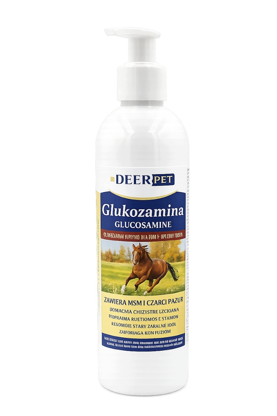 Suplement Na Mocne Stawy Ściegna Dla Koni Glukozamina Msm Deer Pet 250 ml