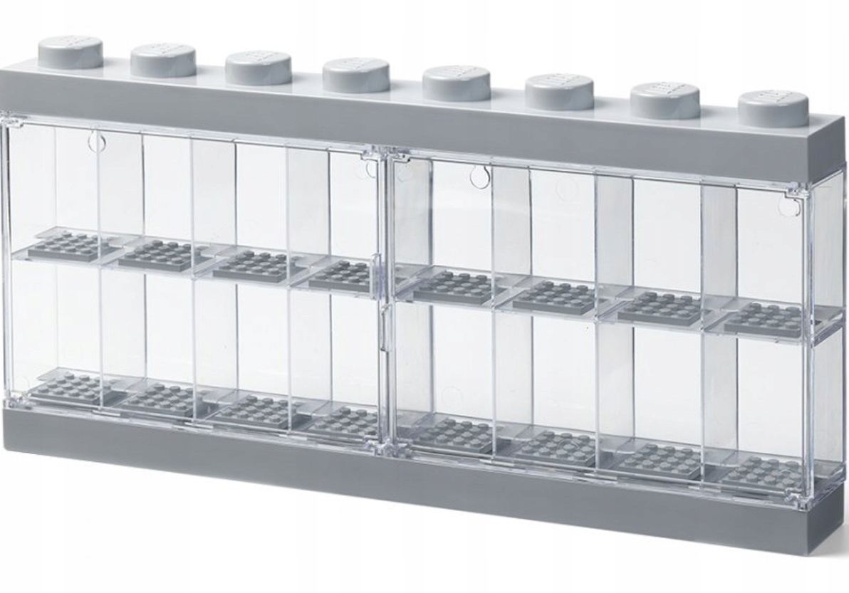 Lego Vitrína na minifigurky Vitrína na 16 Minifigures Regál Šedá