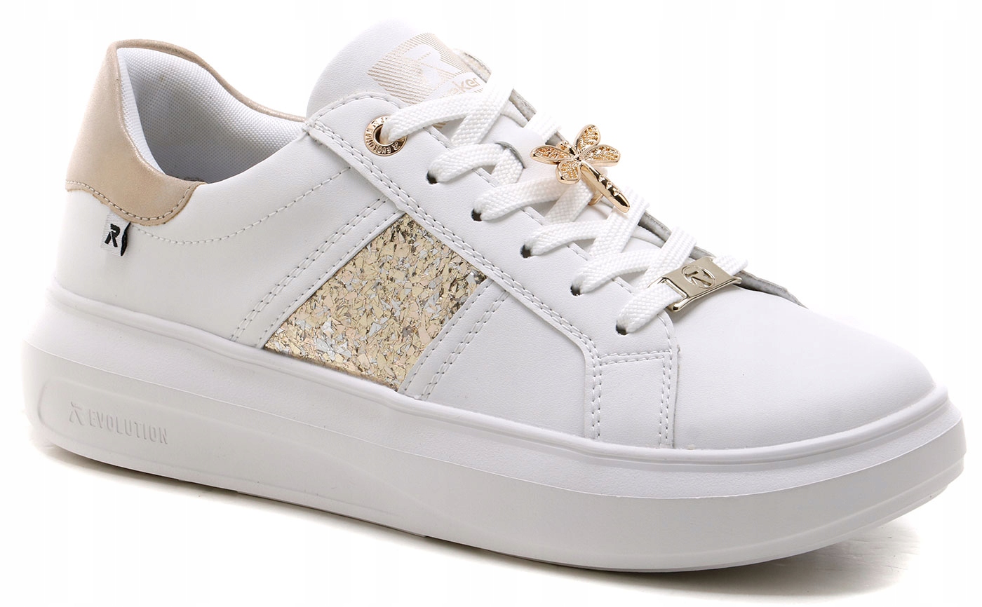 Stav: Použitý Rieker W1202-82 dámské polobotky bílé, velikost 37