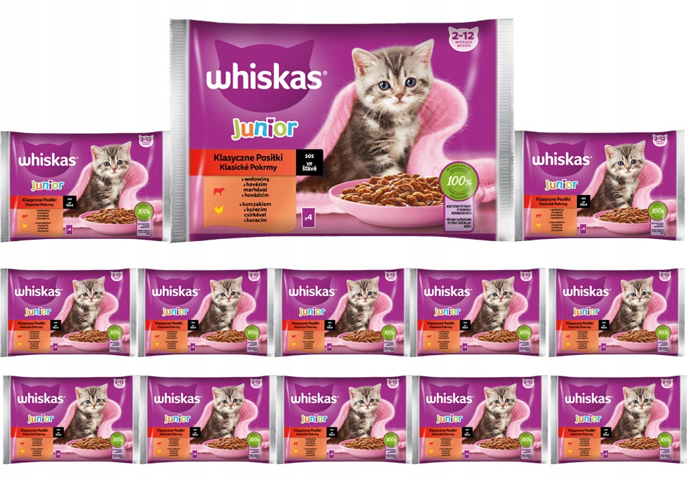 Levně Whiskas Junior Klasické jídlo v omáčce 52x85 g