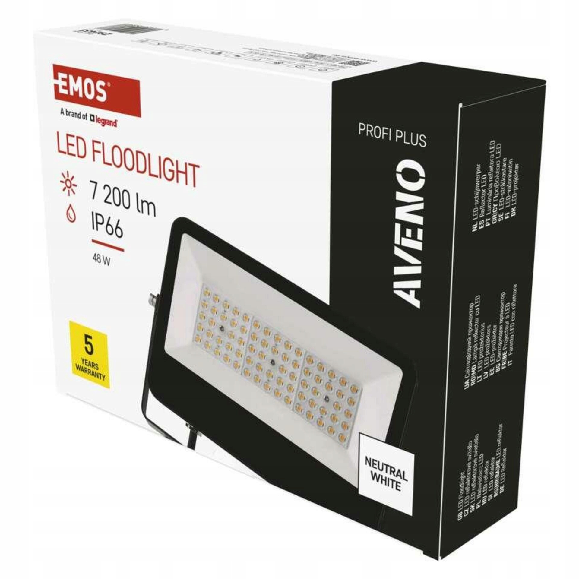 Led reflektor Emos Aveno 48W 7200 lm 4000K IP66 čierny