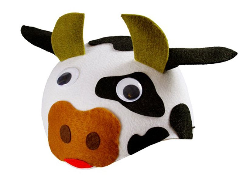 

Czapka Krówka Z Ruchomymi Oczami Filcowa Biała