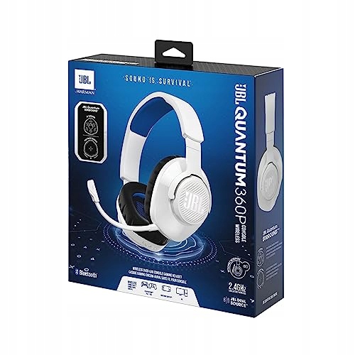 JBL Quantum 360P Słuchawki Gamingowe Nauszne Do PS PC Mac Switch Białe — miniatura 4