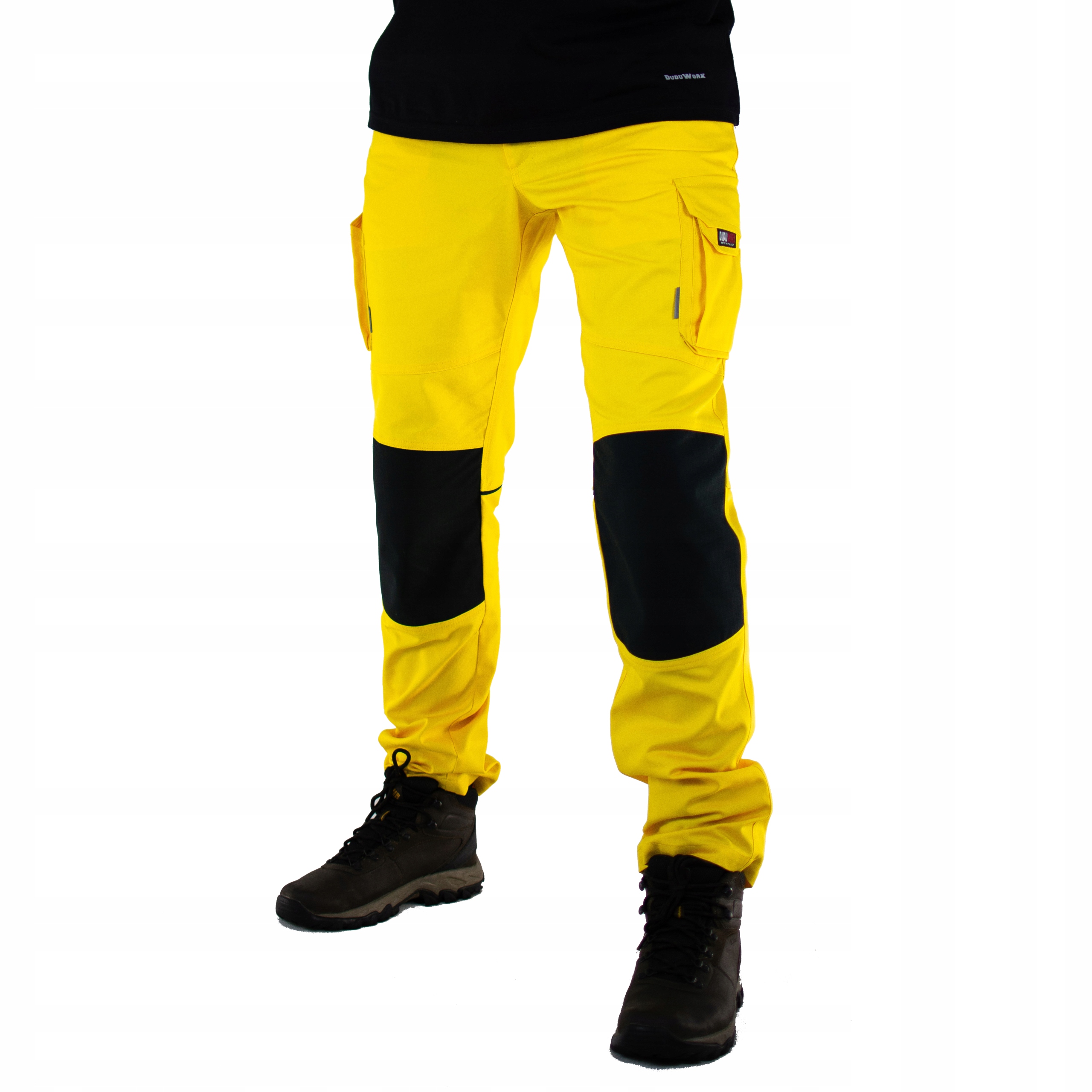 SPODNIE ROBOCZE DuduWork Żółte z Nakolannikami 54