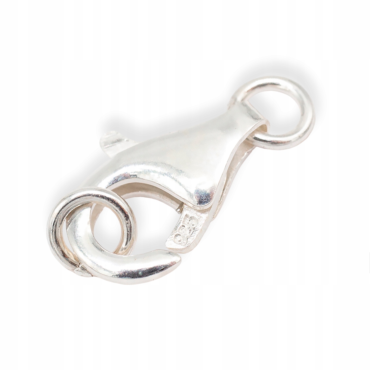 Stříbro 925 Zapínání na karabinku-Lobster s kolečkem 13x8x3 mm Otvor 3-4 mm, 1 ks