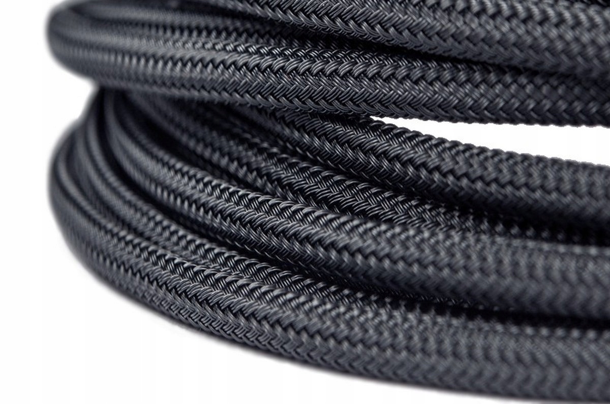Przewód w oplocie kabel 2x0,75 czarny 1m