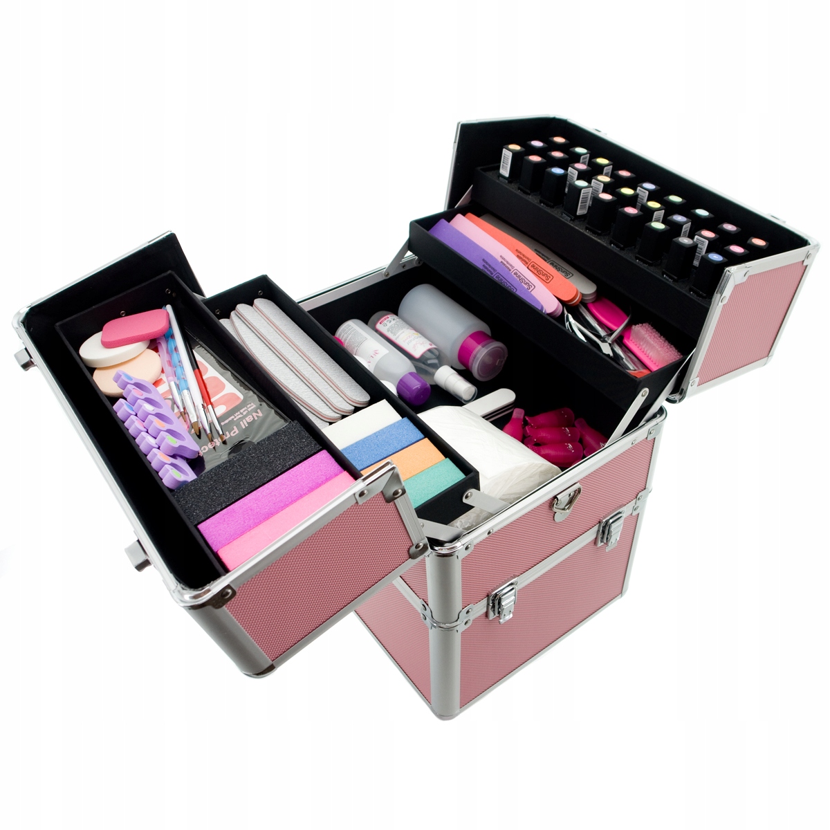 XK214 KUFEREK KOSMETYCZNY XL NA LAKIERY LAMPĘ DUŻY XK214 Stan opakowania oryginalne