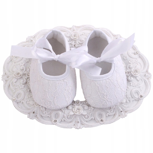 

Białe Buty Buciki Chrzest 9 9,5 cm 16