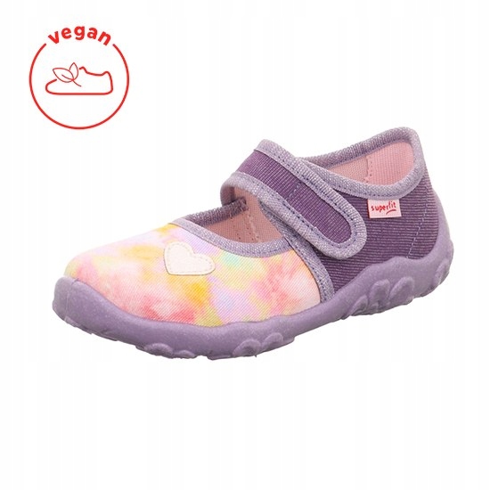 Pantofle Tekstylne Kapcie Superfit Bonny Lila Heart Serce R.25