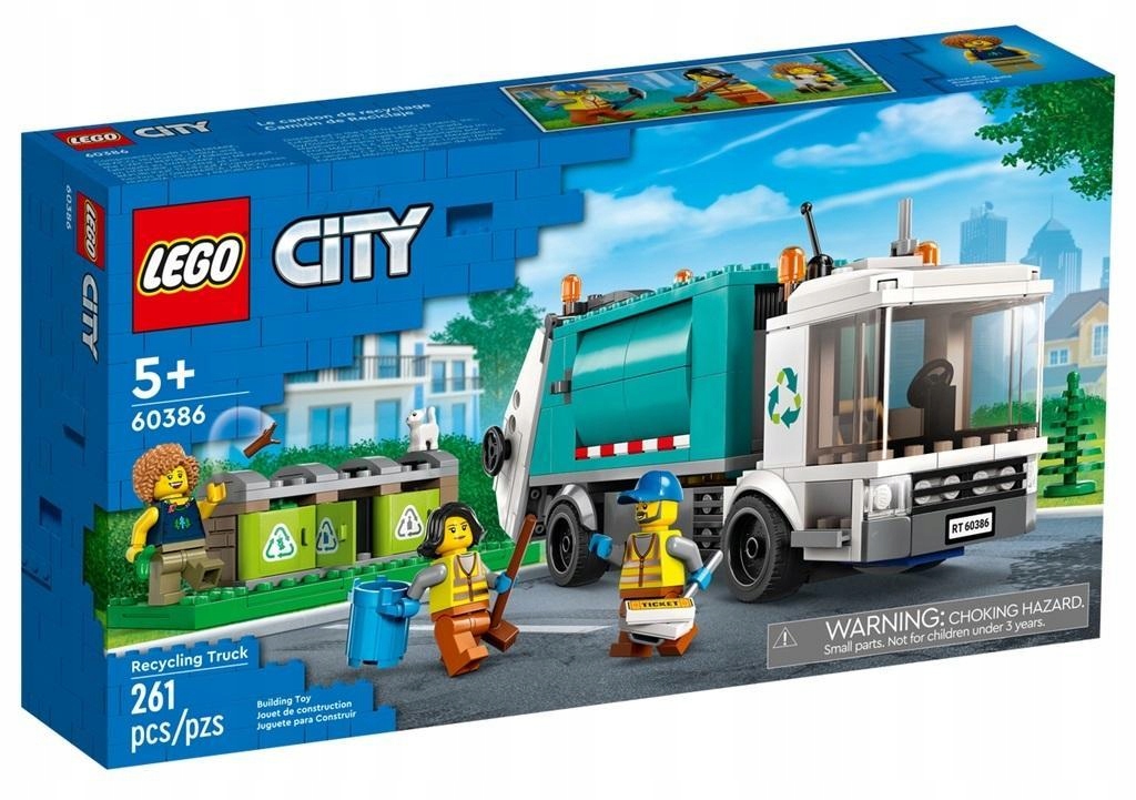LEGO CITY 60386 CIĘŻARÓWKA RECYKLINGOWA PREZENT Materiał plastik