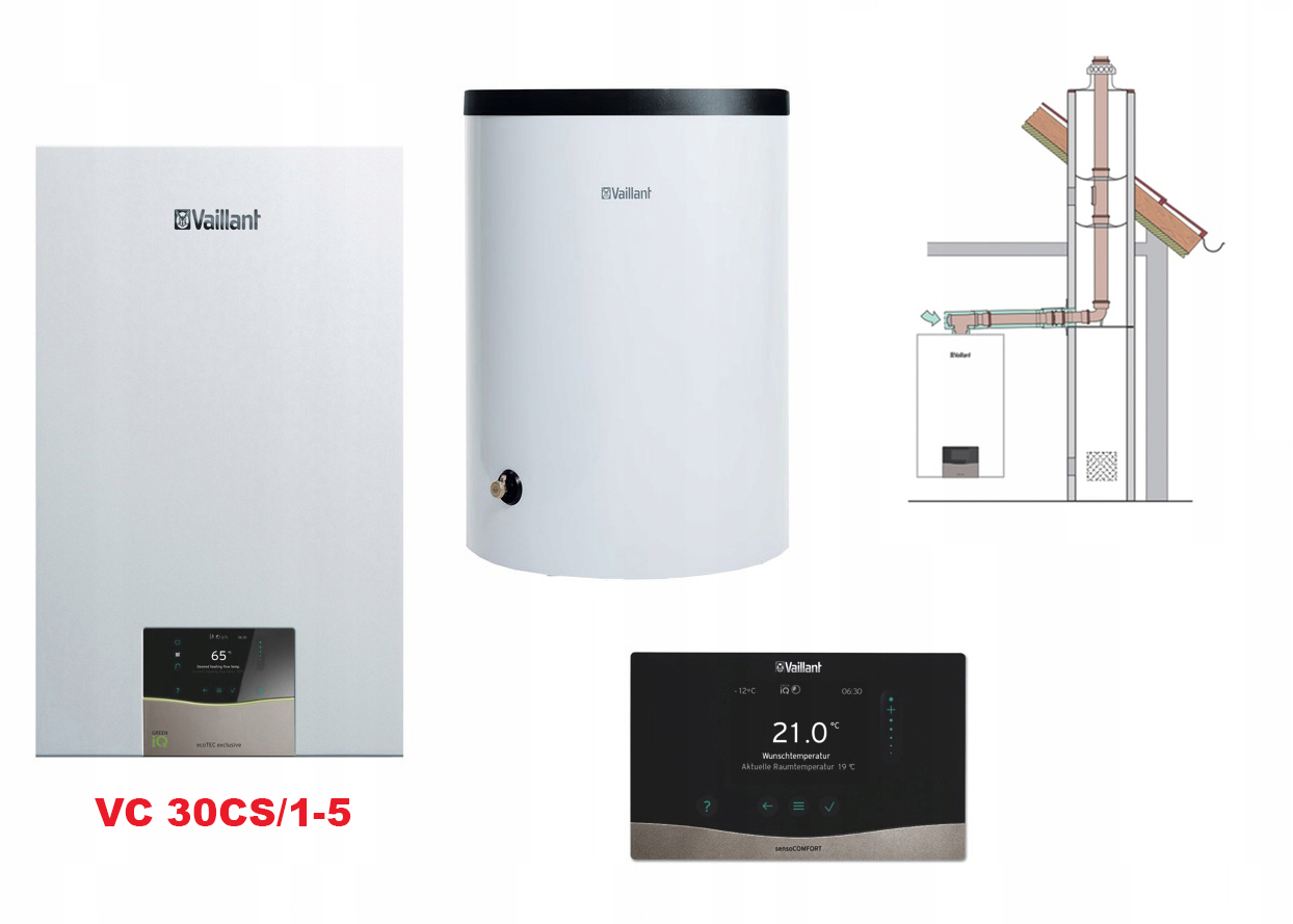 Vaillant pakiet Kocioł VC 30CS/1-5+VIH R 120/6B Vrc 720 Sps Sz