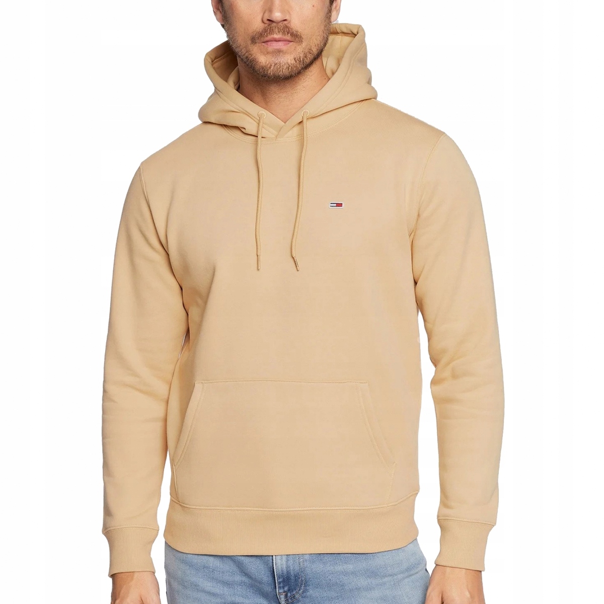 Tommy Jeans béžová pánská mikina klokanka s kapucí DM0DM09593-AB4 L