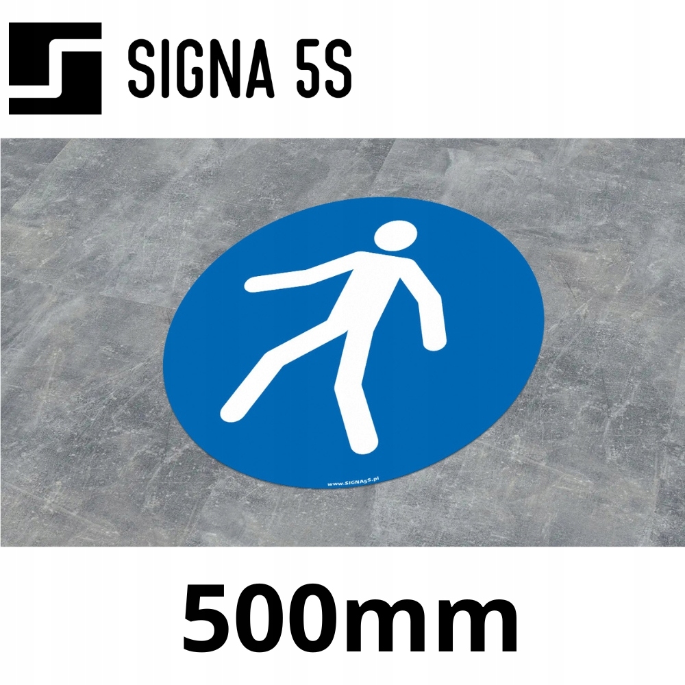 Podlahová značka SafeWalk „Příkaz k průchodu na označeném místě“ 50 cm