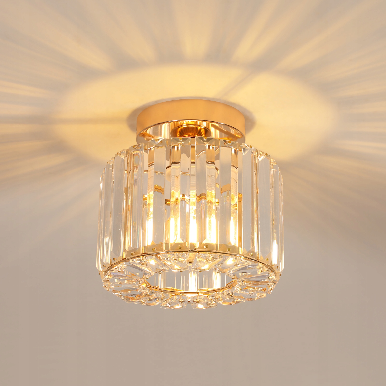 Zyrandol Krystalový Stropní Svítidlo Zlaté E27 Kulaté Moderní Do Obývacího Pokoje
