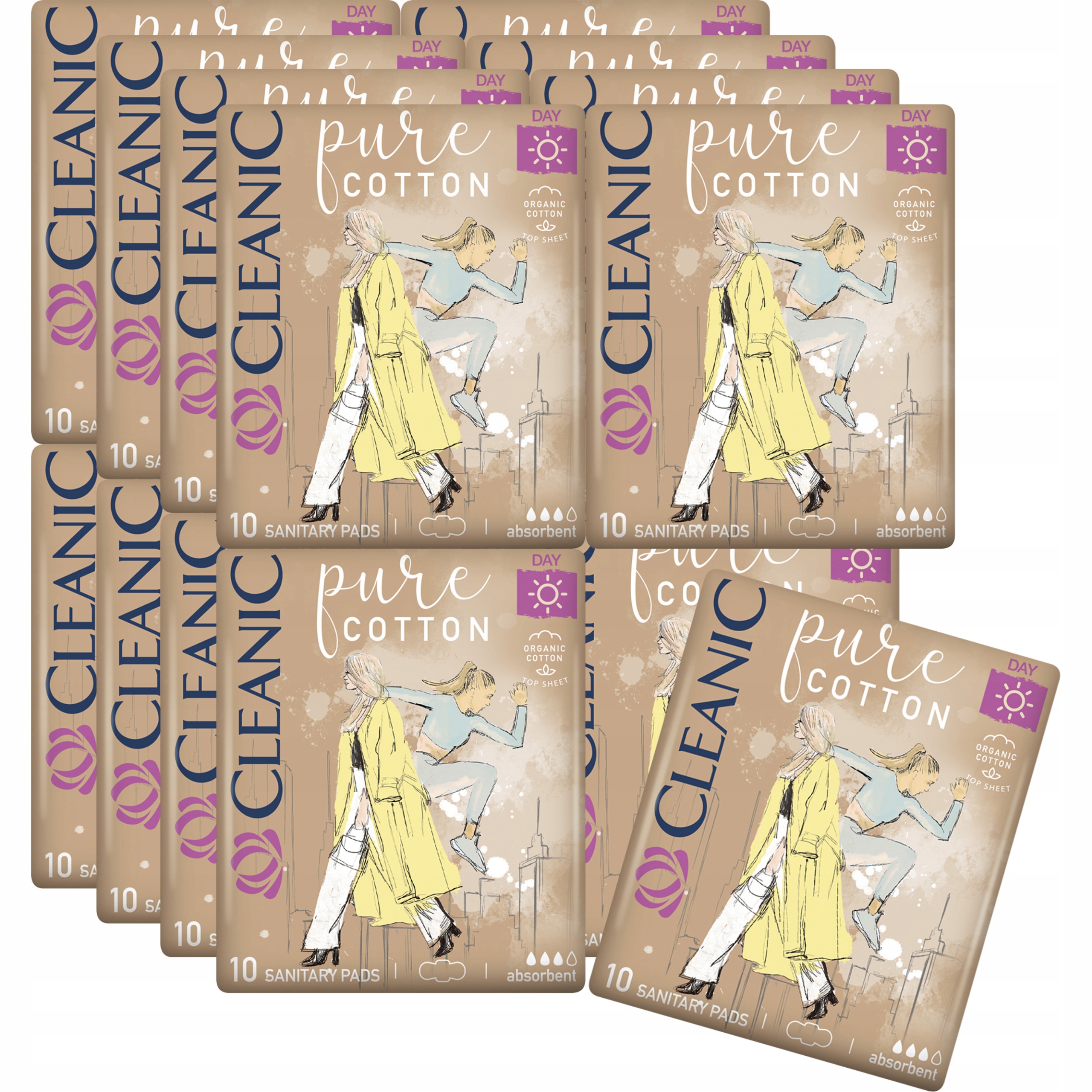 16 x Cleanic Pure Cotton Day Podpaski higieniczne 10 szt