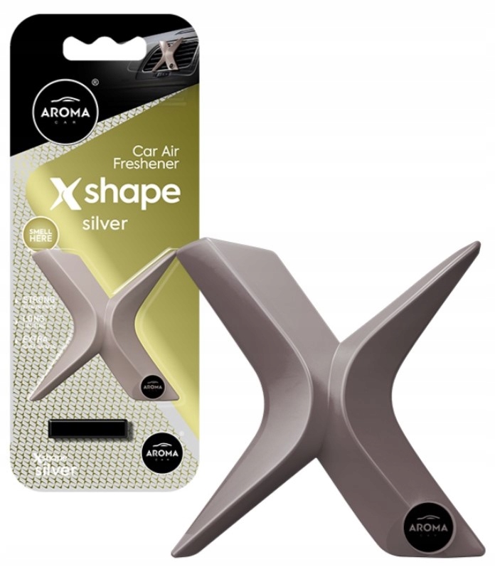 AROMA CAR X SHAPE SILVER zapach samochodowy do nawiewu
