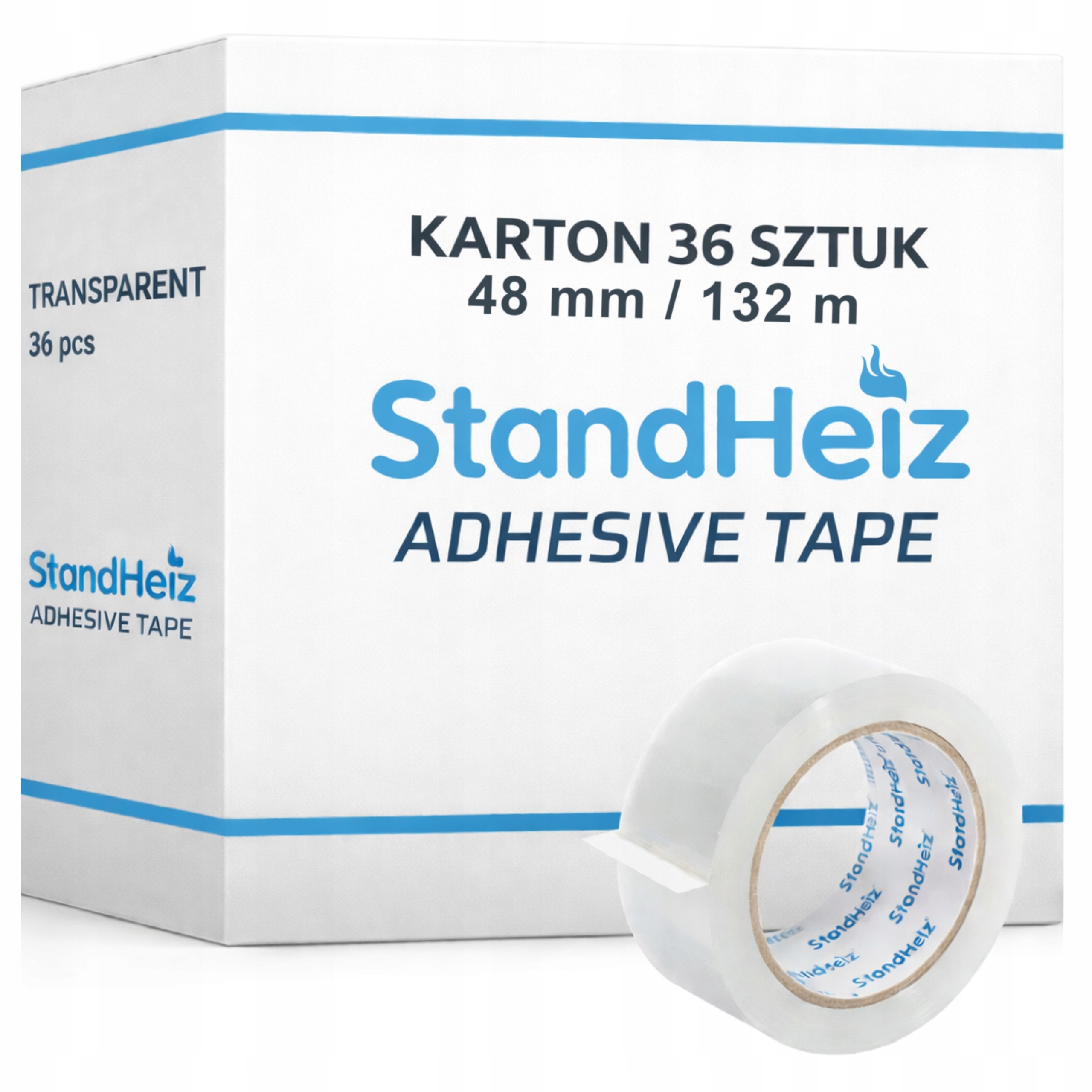 Taśma Pakowa Klejąca 48MM Mocna Przezroczysta 132Y Transparent 132M 36SZT