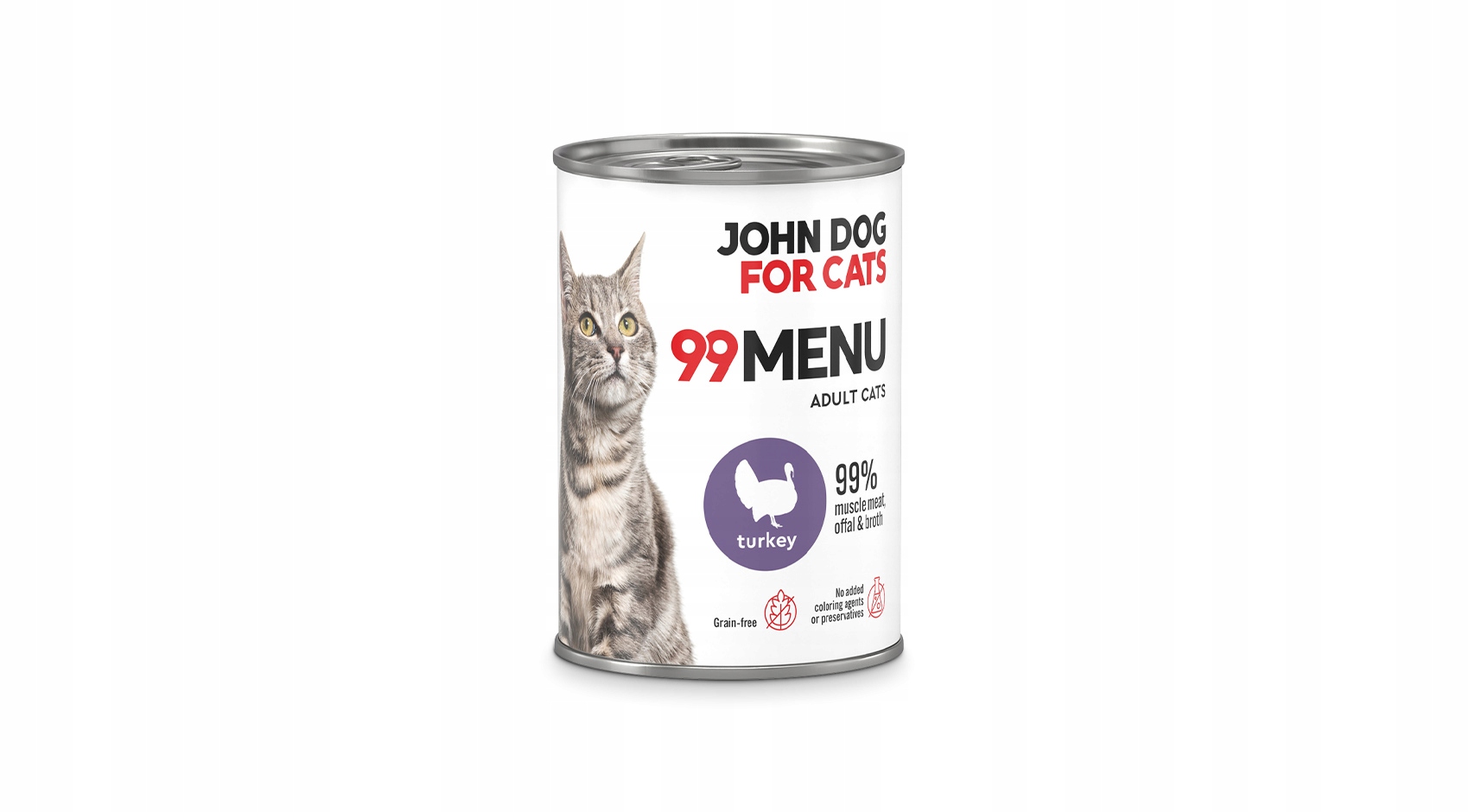 John Dog 99 menu dospělý krůta krmivo mokré pro kočky 400g