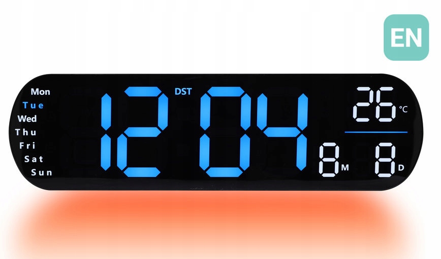 Veľký Modrý Led Budík S Diaľkovým Ovládaním Jvd DH5502 Teplomer Stoper Časovač