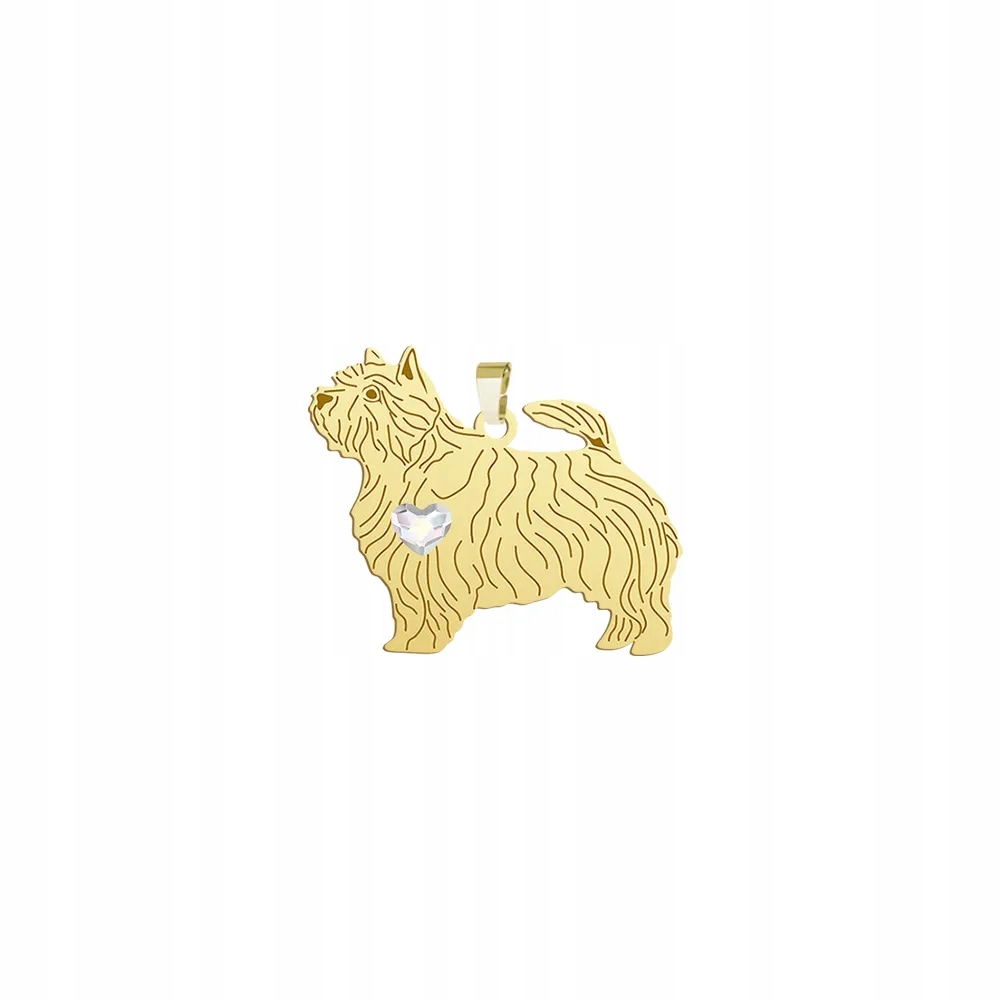 Zlatý přívěsek se psem Norwich Terrier 925 Šperky Dárek Žena Gravírování