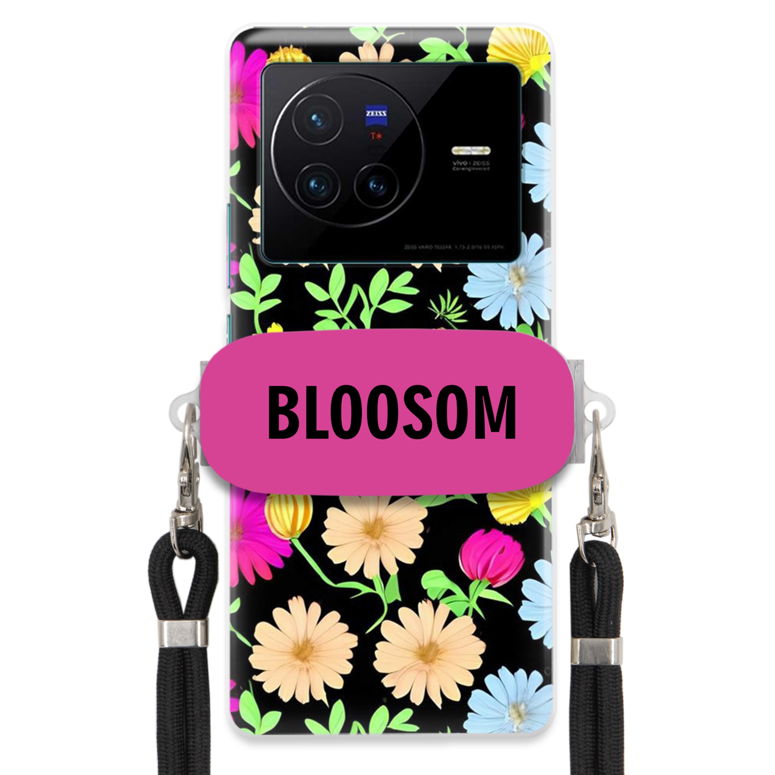 Pouzdro Držák Crossbody pro Vivo X80 Kryt Case Květiny Bloosom Flower