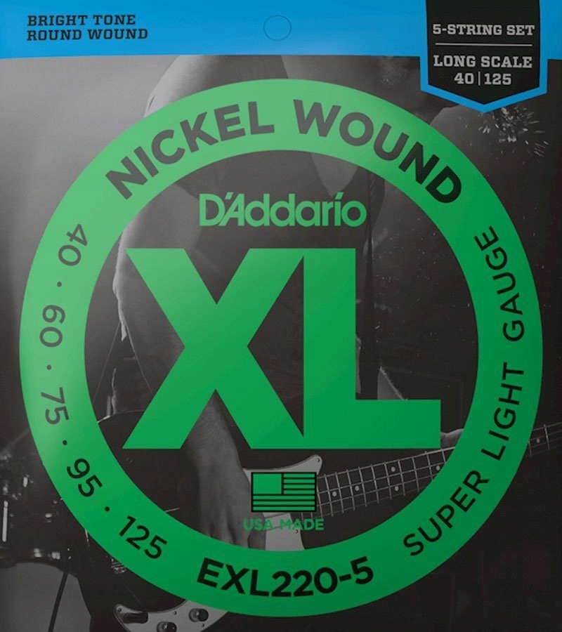 Struny D'addario XL Nickel EXL220-5 (40-125) 5strunné