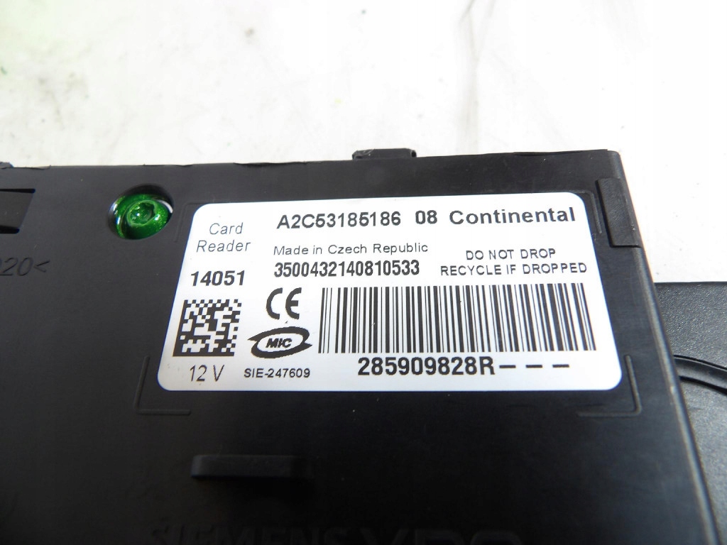 RENAULT SCENIC III LIFT 1.2TCE card reader 285909828R