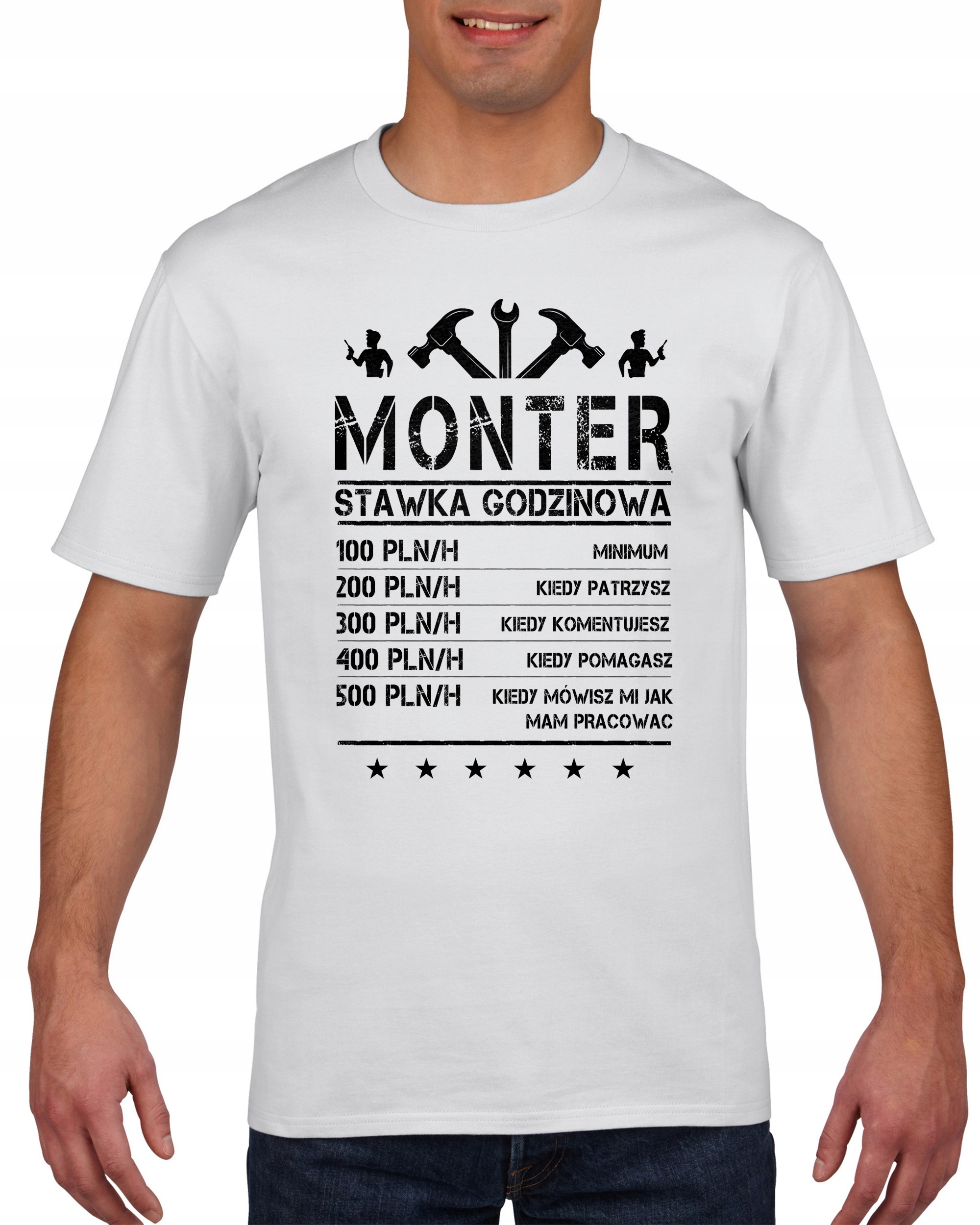

Koszulka męska Monter stawka godzinowa XL
