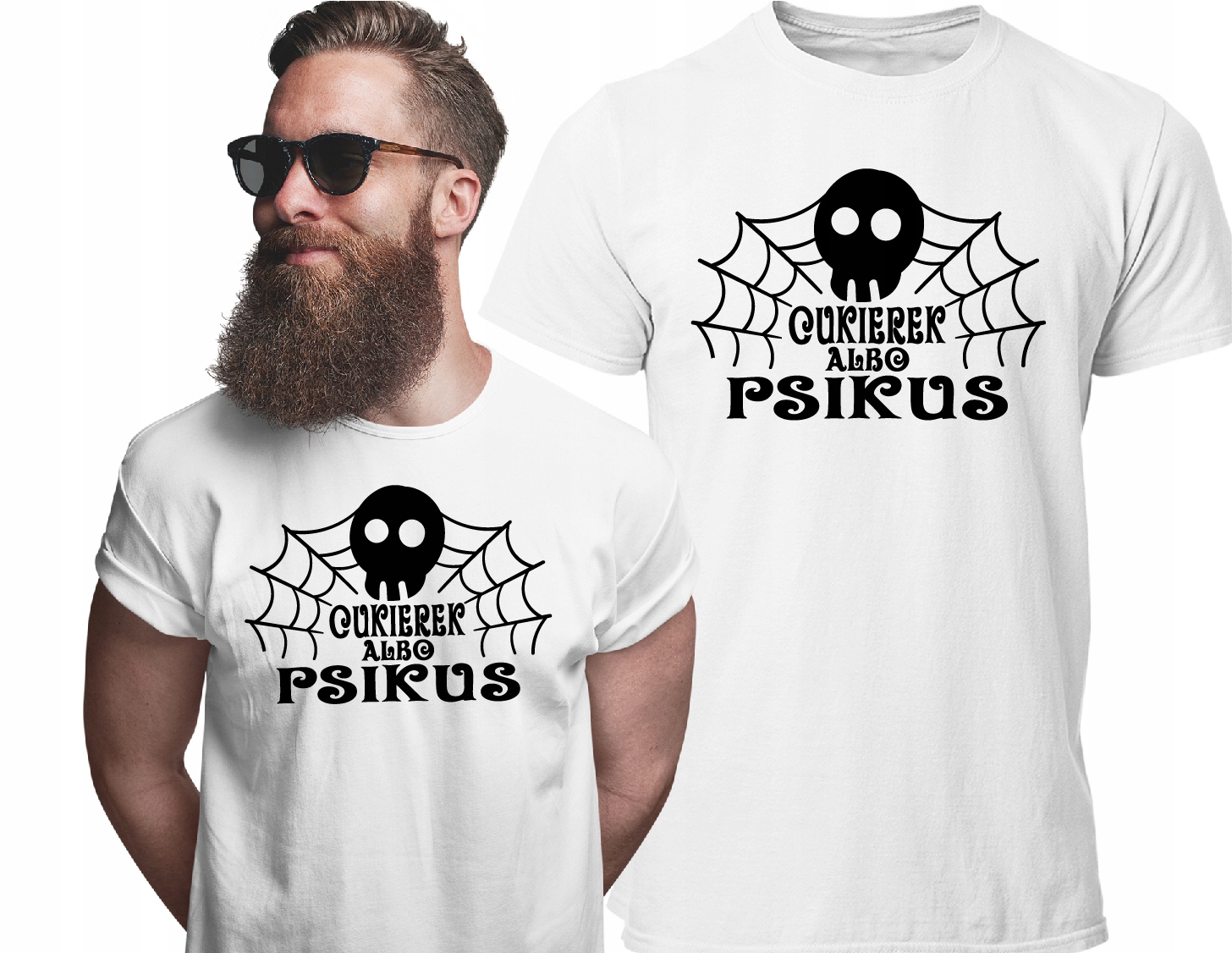 

Koszulka na Halloween Cukierek Albo Psikus biała