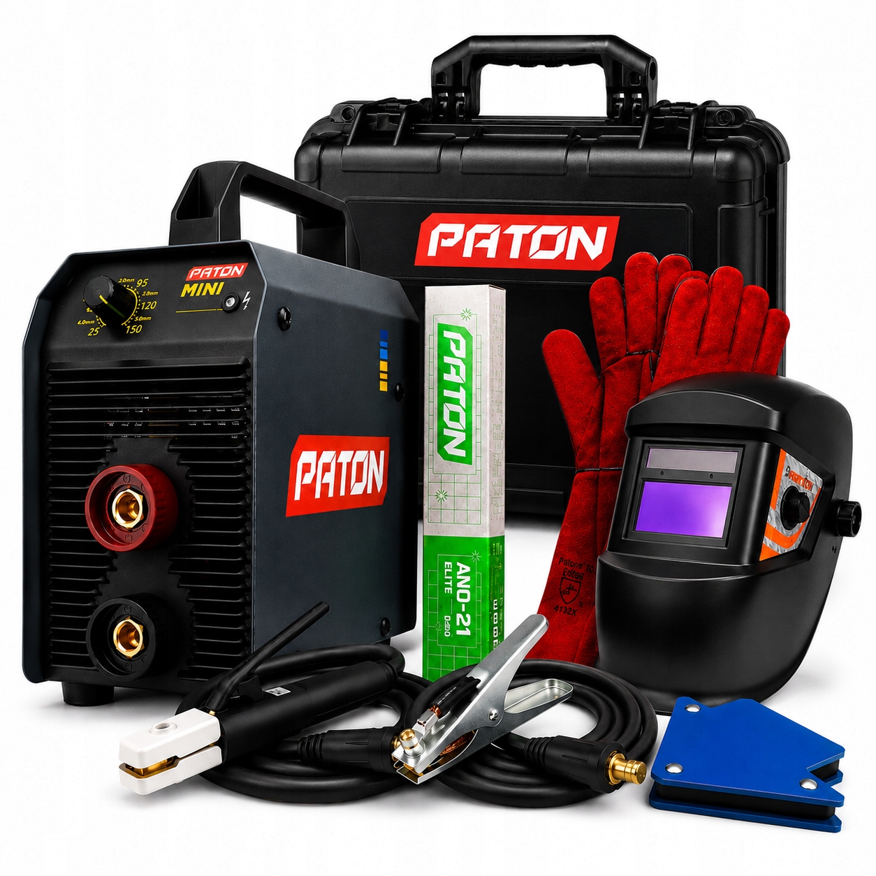 Spawarka Elektrodowa Paton Mini 150A Przyłbica Elektrody Walizka Mma Arc
