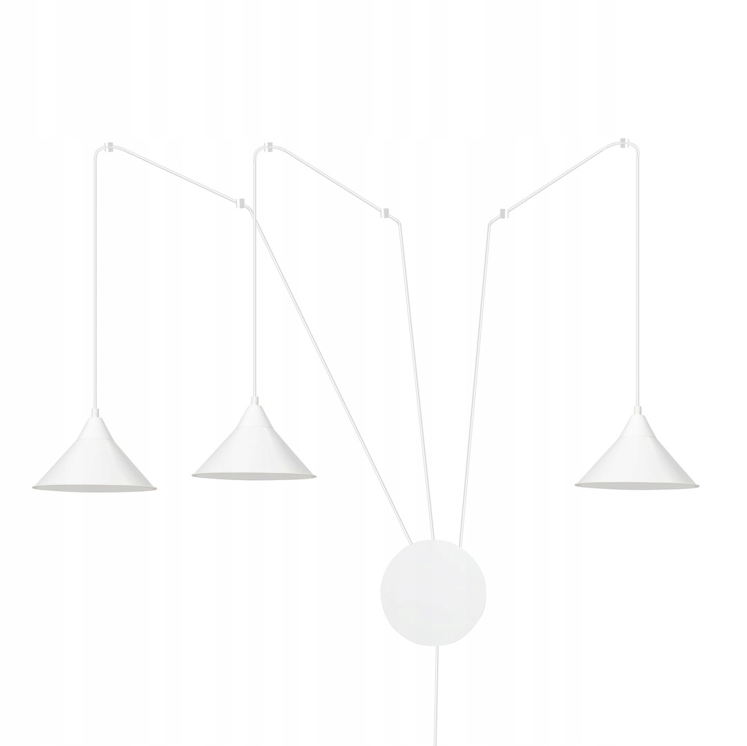 Závesná lampa Abramo 3 White moderná, loft, biela