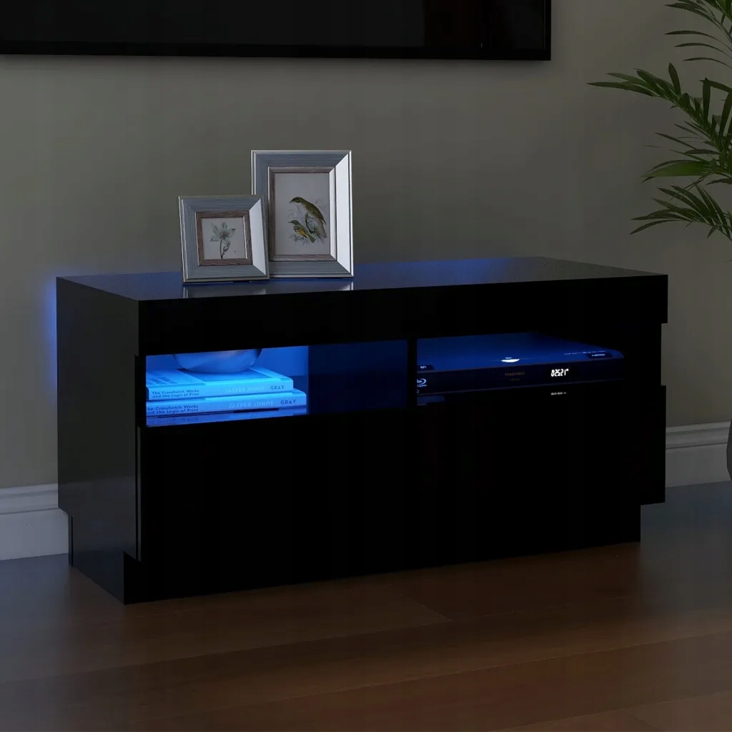 Petrashop Tv skříňka s Led osvětlením černá 80 x 35 x 40 cm Černý 804446