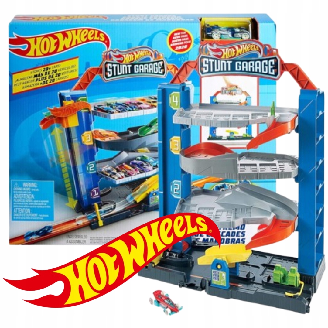 Hot Wheels Zestaw Garaż Parking Z Windą Na 20 Samochodów Autko Dla Dzieci