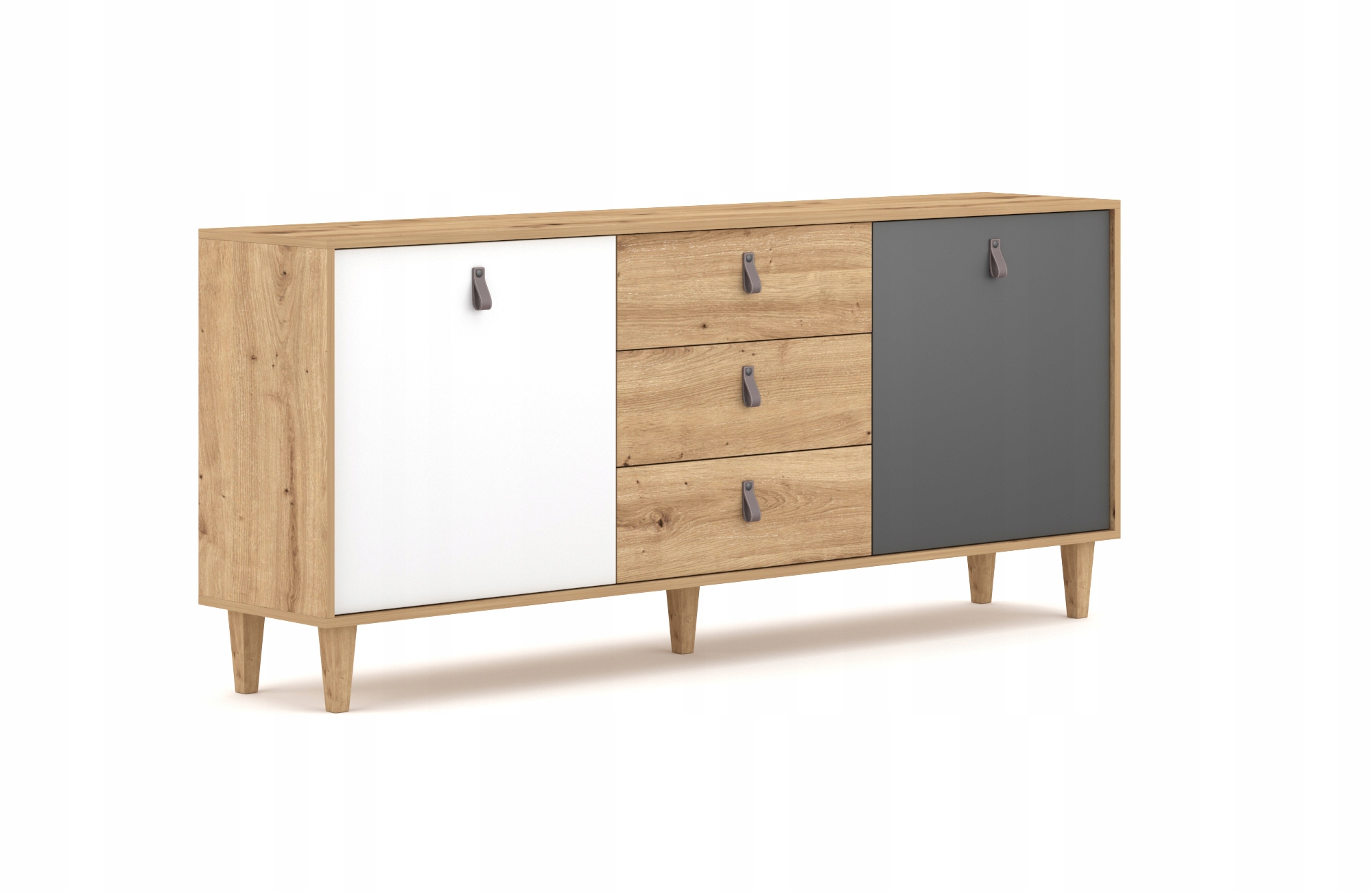 

Duża Komoda do Salonu 180 cm Dąb Artisan Szuflady