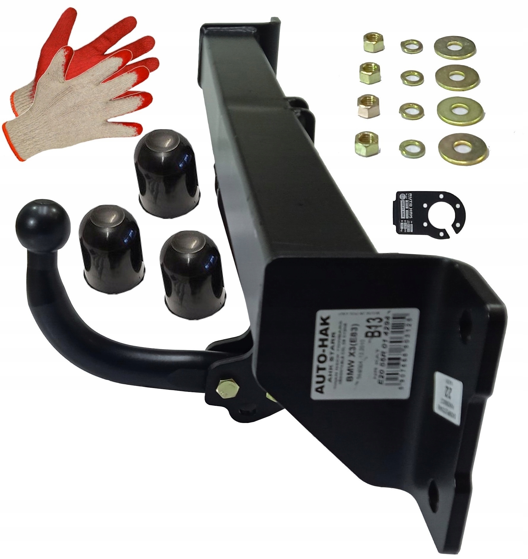 SŁUPSK HAK HOLOWNICZY+OSŁONKI do BMW X3 E83+LCI 2004do2010 SUV+RĘKAWICZKI Uciąg 2000 kg