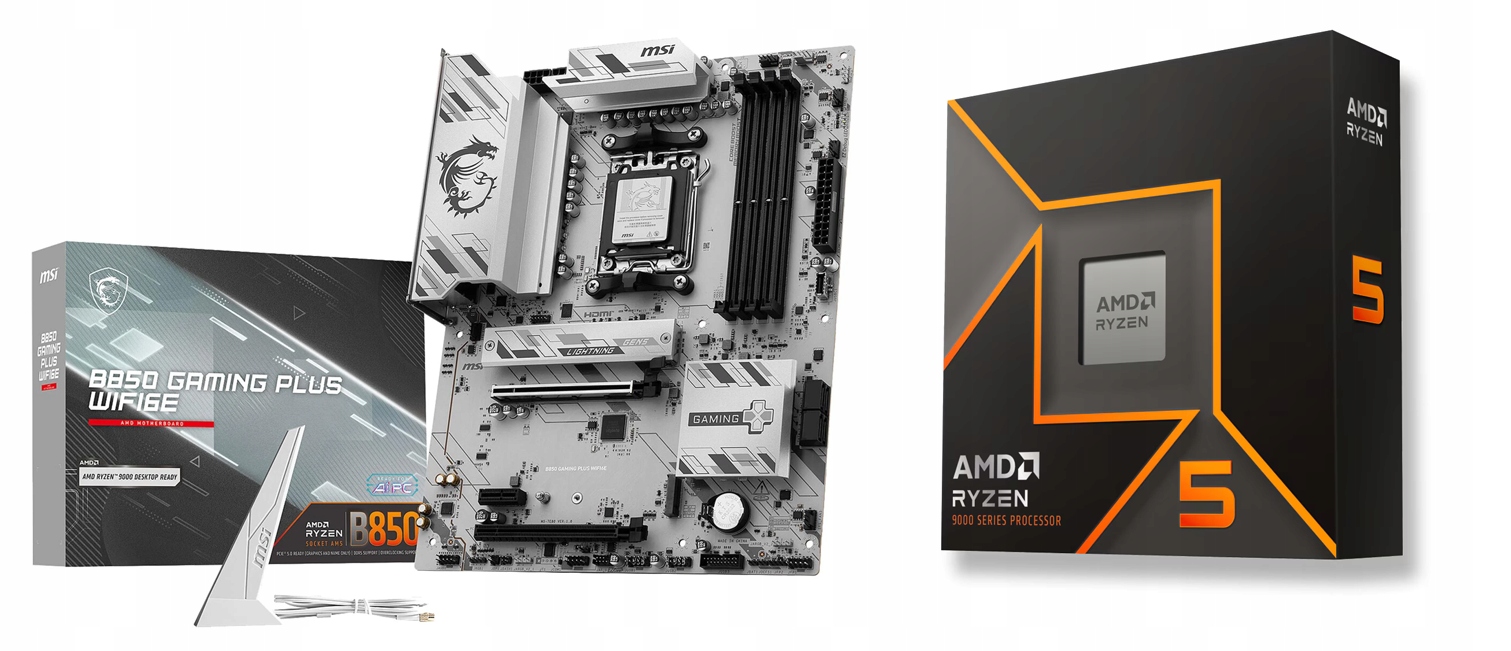 Zestaw Amd Ryzen 5 9600X Msi B850 Gaming Plus