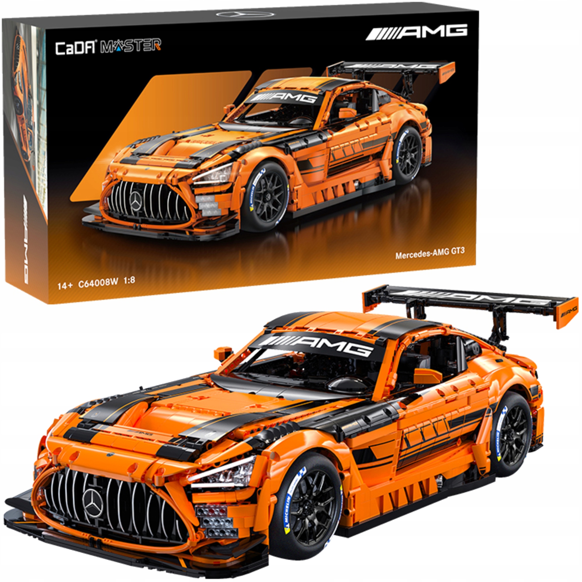 CADA KLOCKI MERCEDES AMG GT3 1:8 59 CM MODEL 5466 ELEMENTÓW + ŚWIATŁA LED