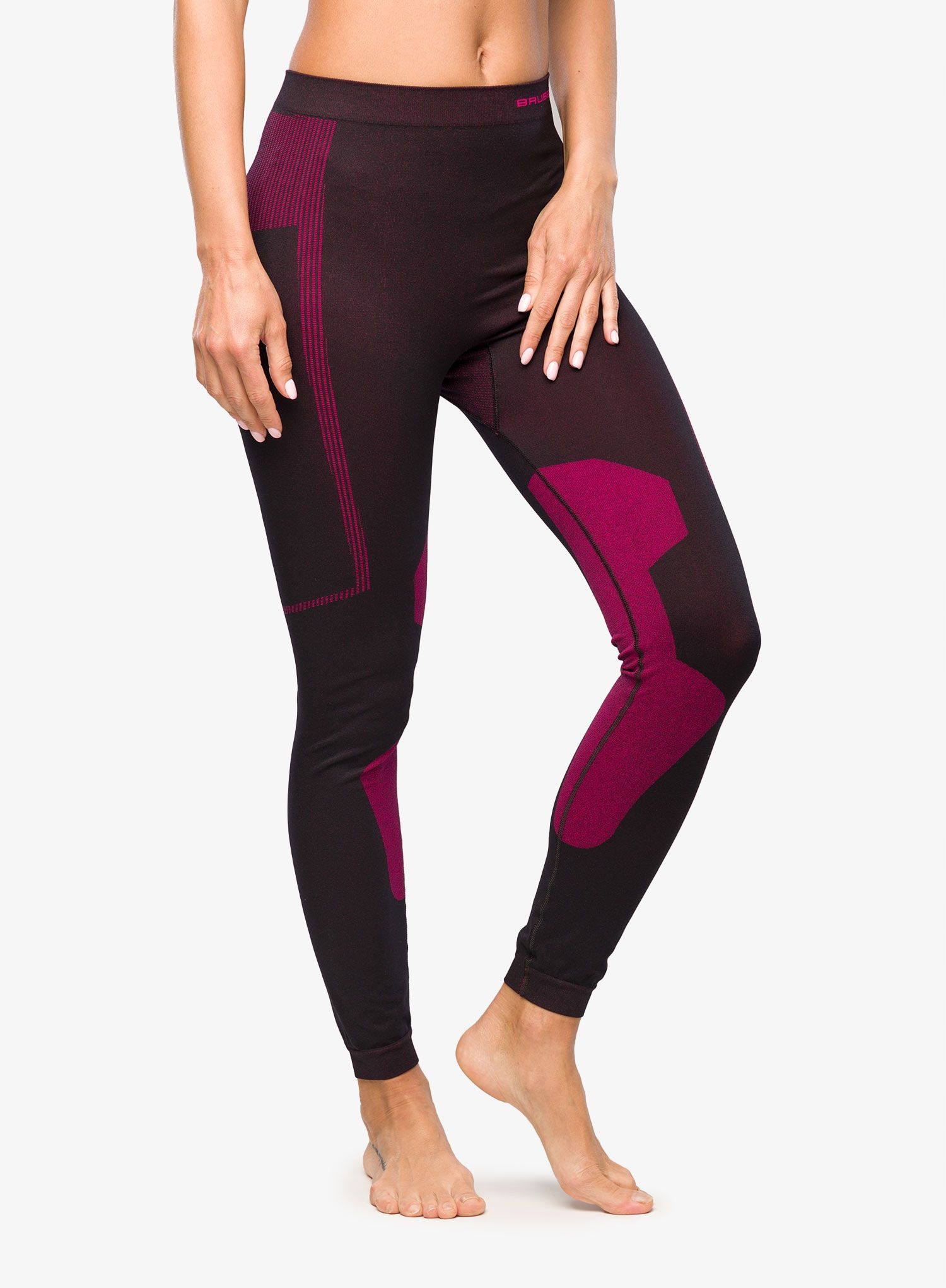 Legginsy termoaktywne damskie Brubeck Dry Pants blk/fuch S