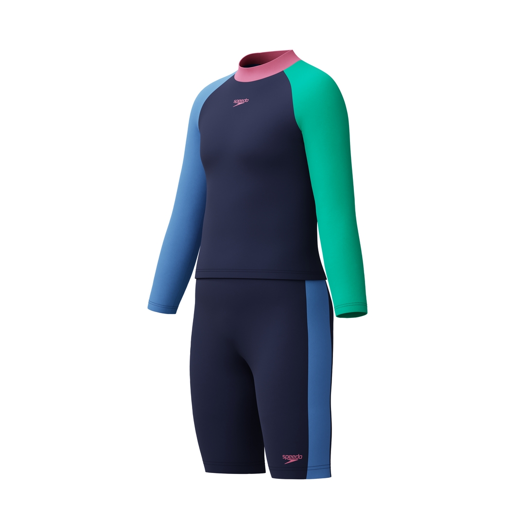 Dětský oblek do vody Speedo L/s Clrblk Rash & Jmr Set 164