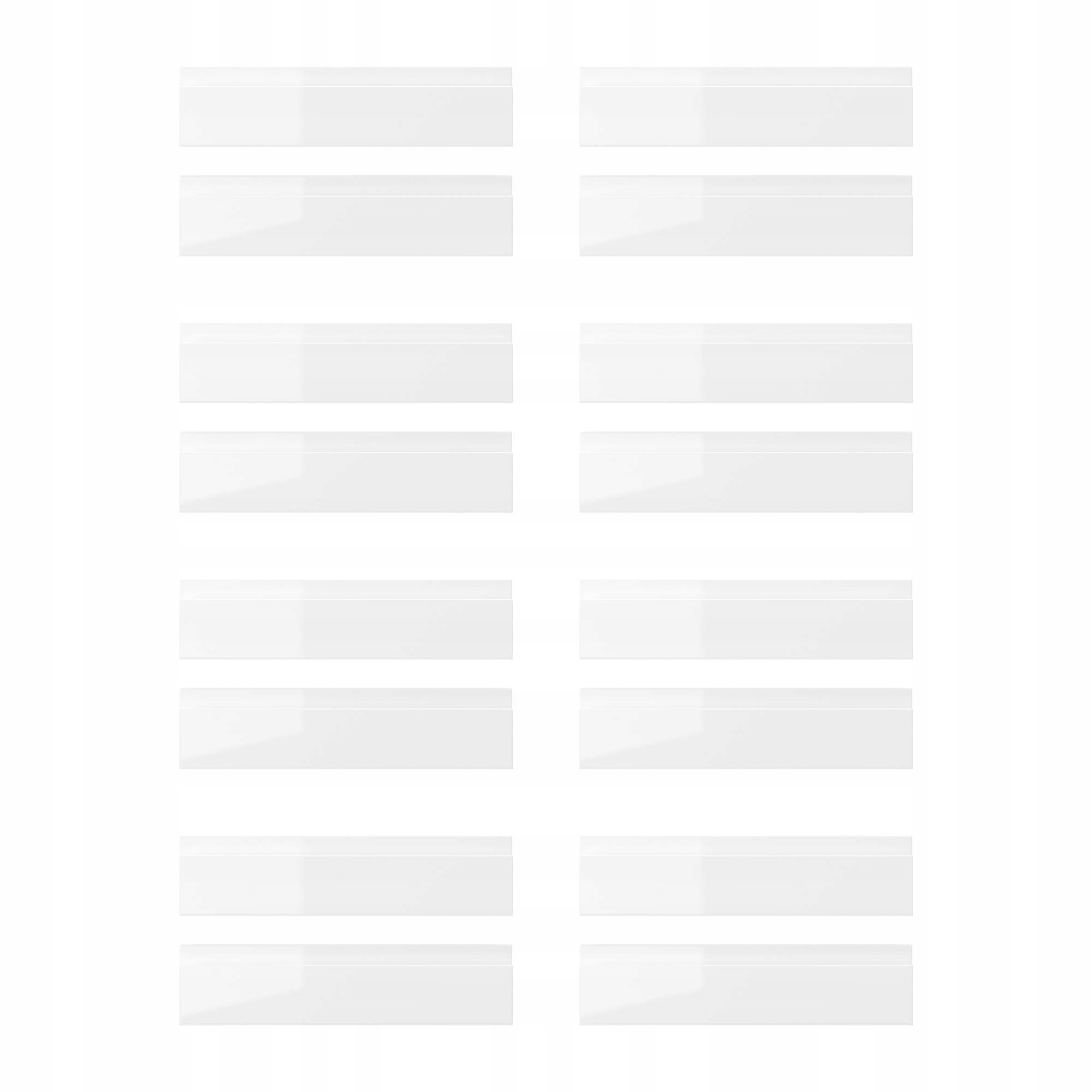 8 ks Přední část zásuvky Voxtorp lesklá bílá 40x10 cm Nábytek Metod
