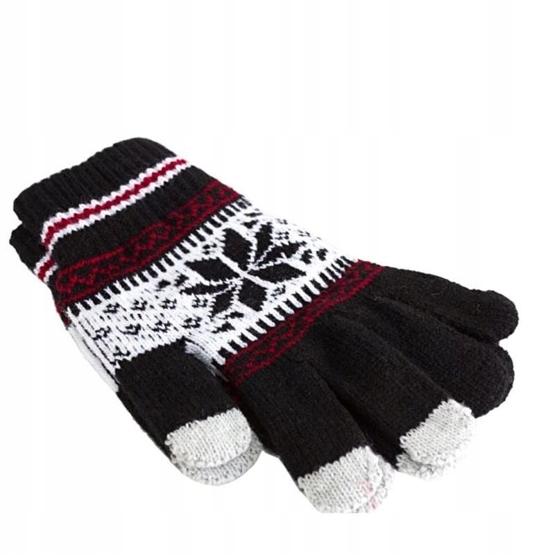 

Rękawiczki zimowe dotykowe do ekranów cza z gwiazd