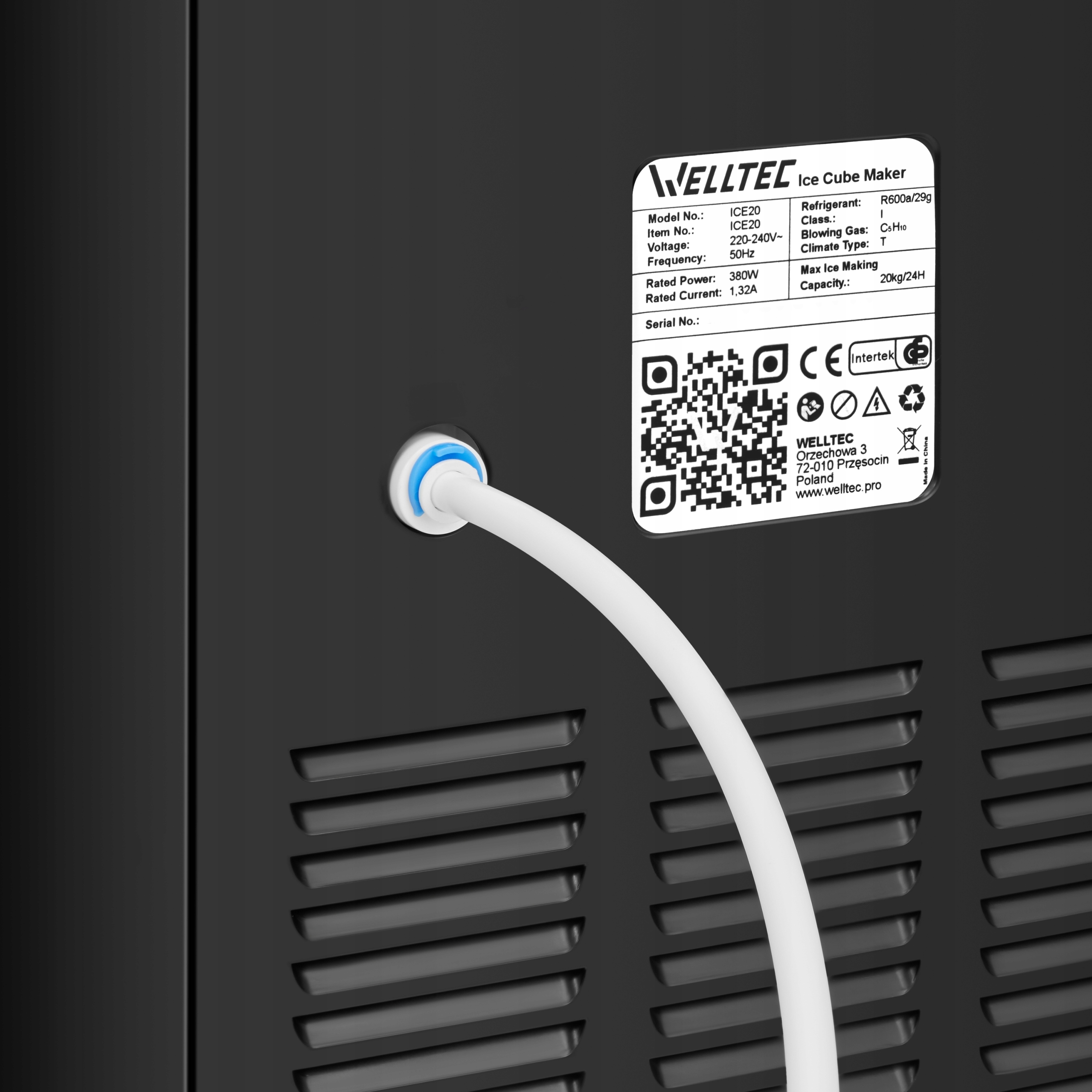 WELLTEC ICE20 - KOSTKARKA DO LODU Funkcje dodatkowe regulacja wielkości kostki