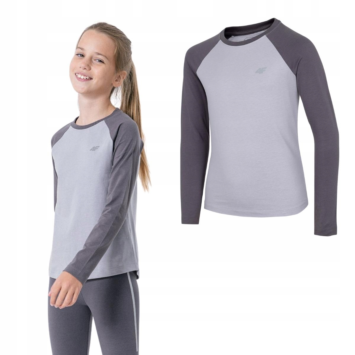 

Koszulka Dziewczęca 4F Longsleeve Gładki Bawełna