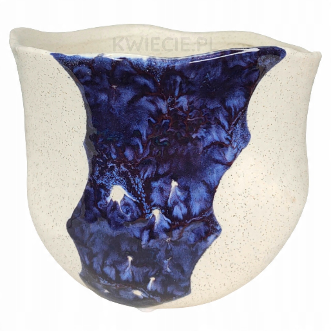 

Osłonka Ceramiczna beż z granatowym wzorem Ø 21 cm