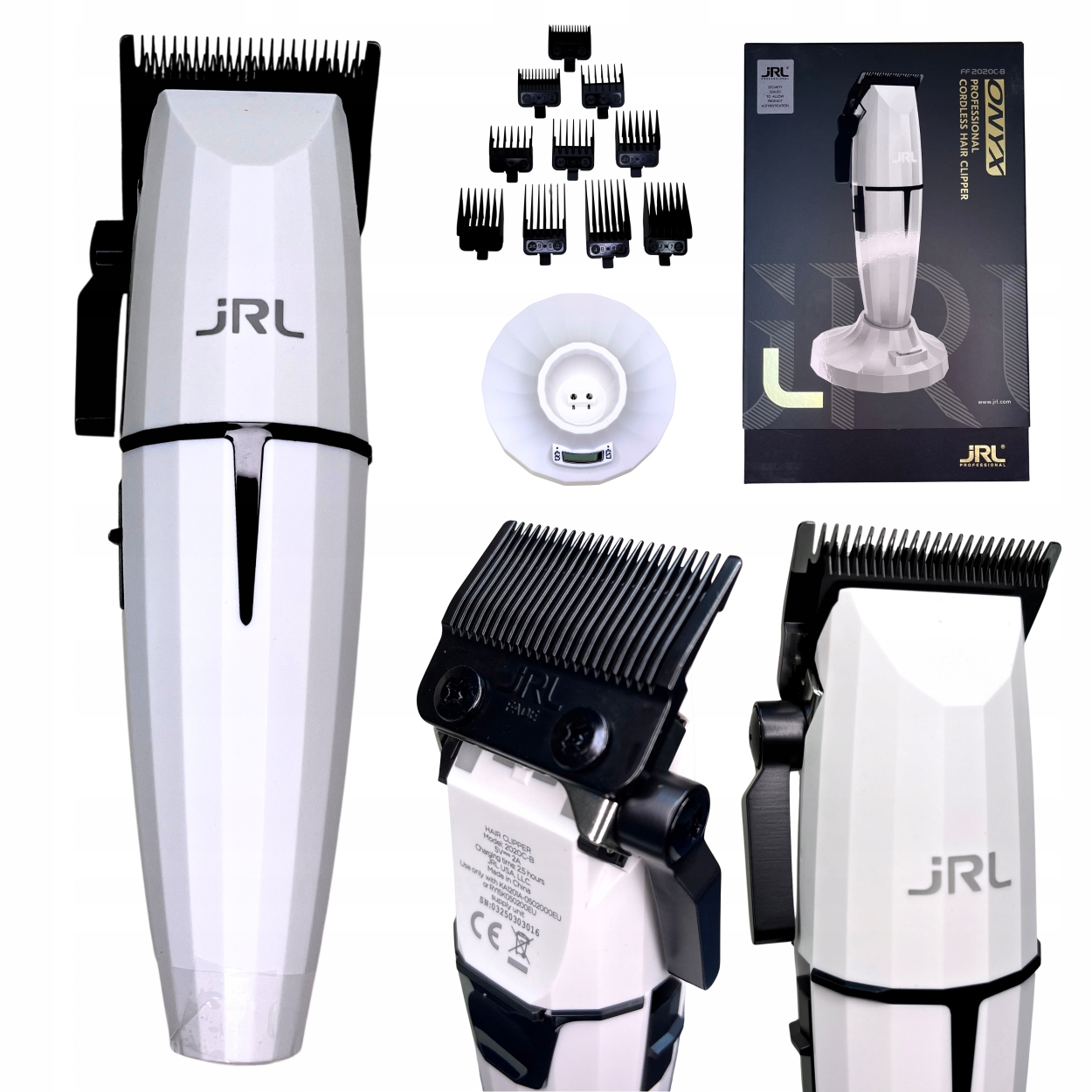 Jrl stříhací strojek na vlasy Bezdrátový s bílou bází Onyx 2020CBW