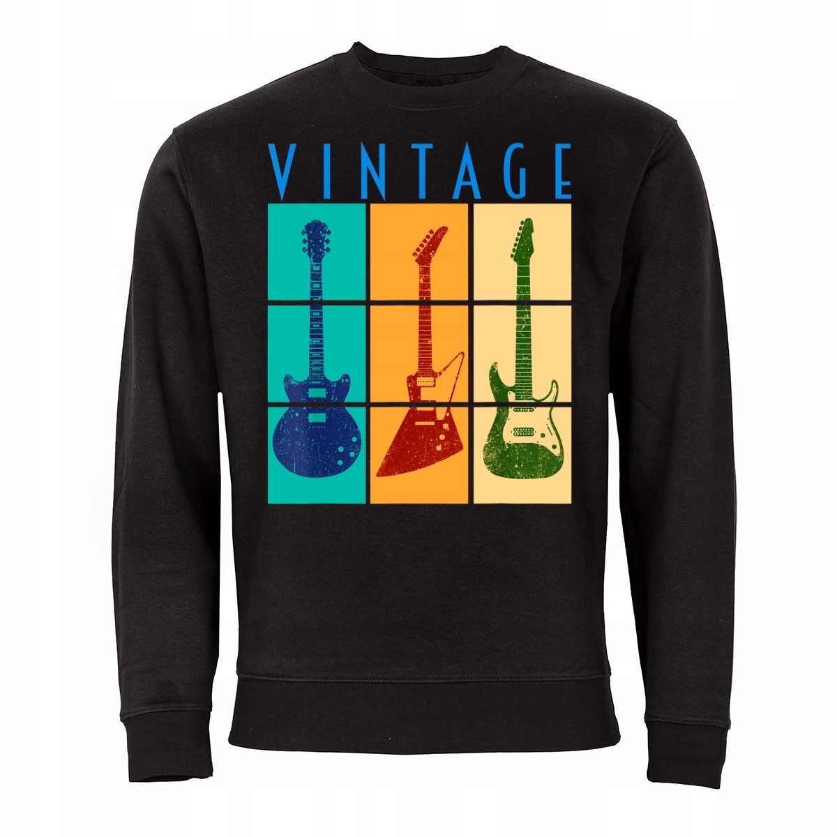

Czarna Bluza Muzyczna Dla Muzyka Gitary Vintage