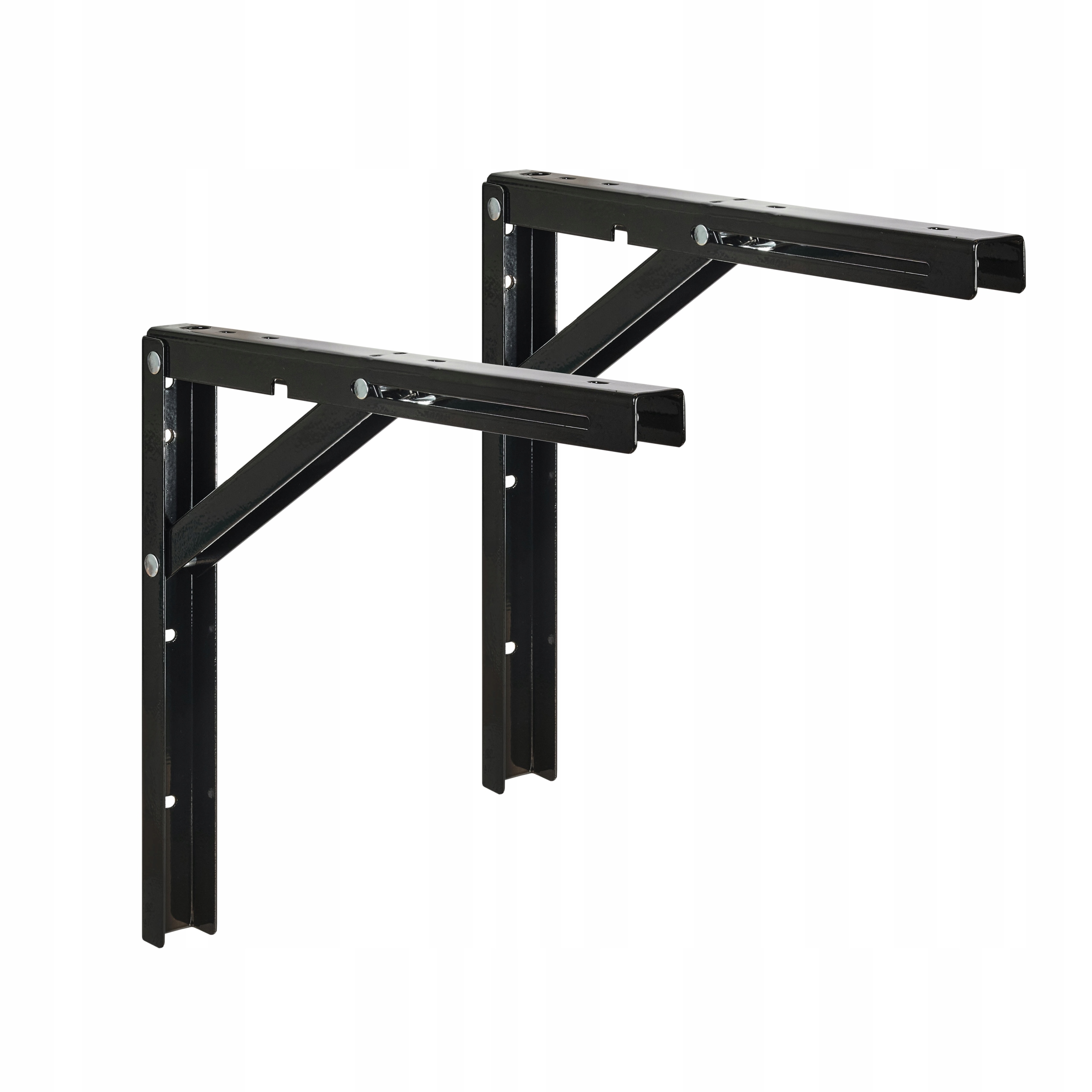 2x Skládací Úhelník Pod Poličku 300 Černý